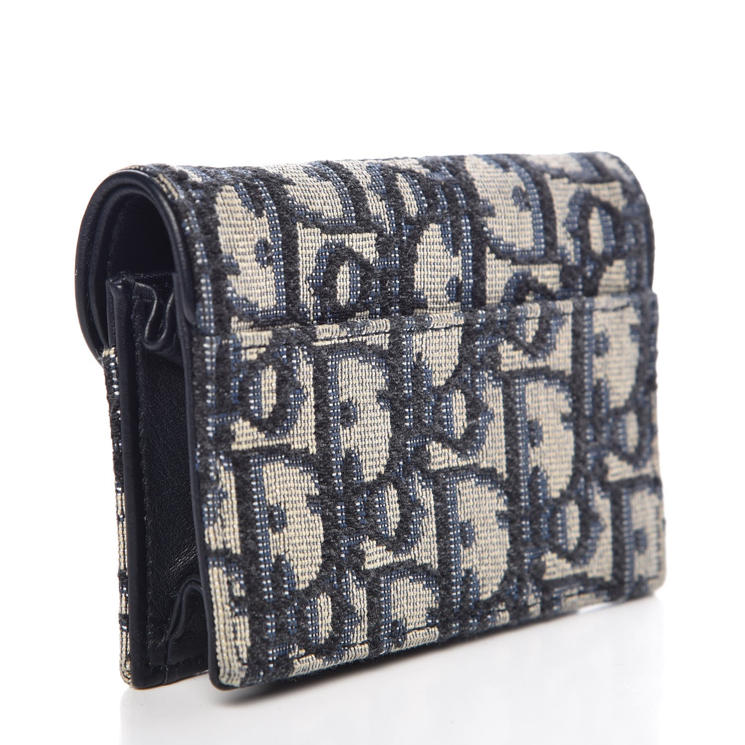Christian Dior Oblique Saddle Card Holder Blue 3 of 8