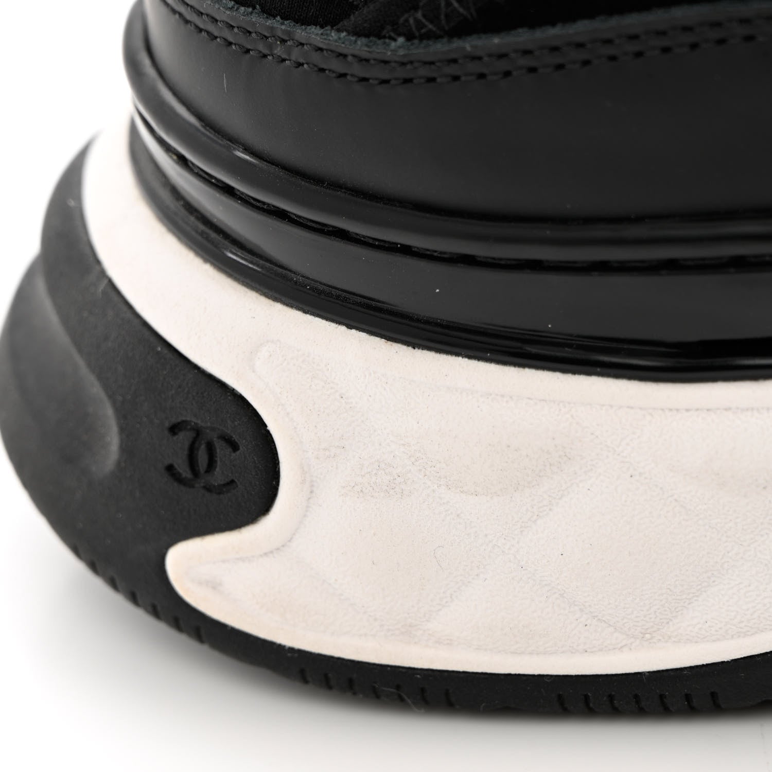 Chanel Velvet Calfskin Mixed Fibers CC Sneakers 40 Black 10 of 12
