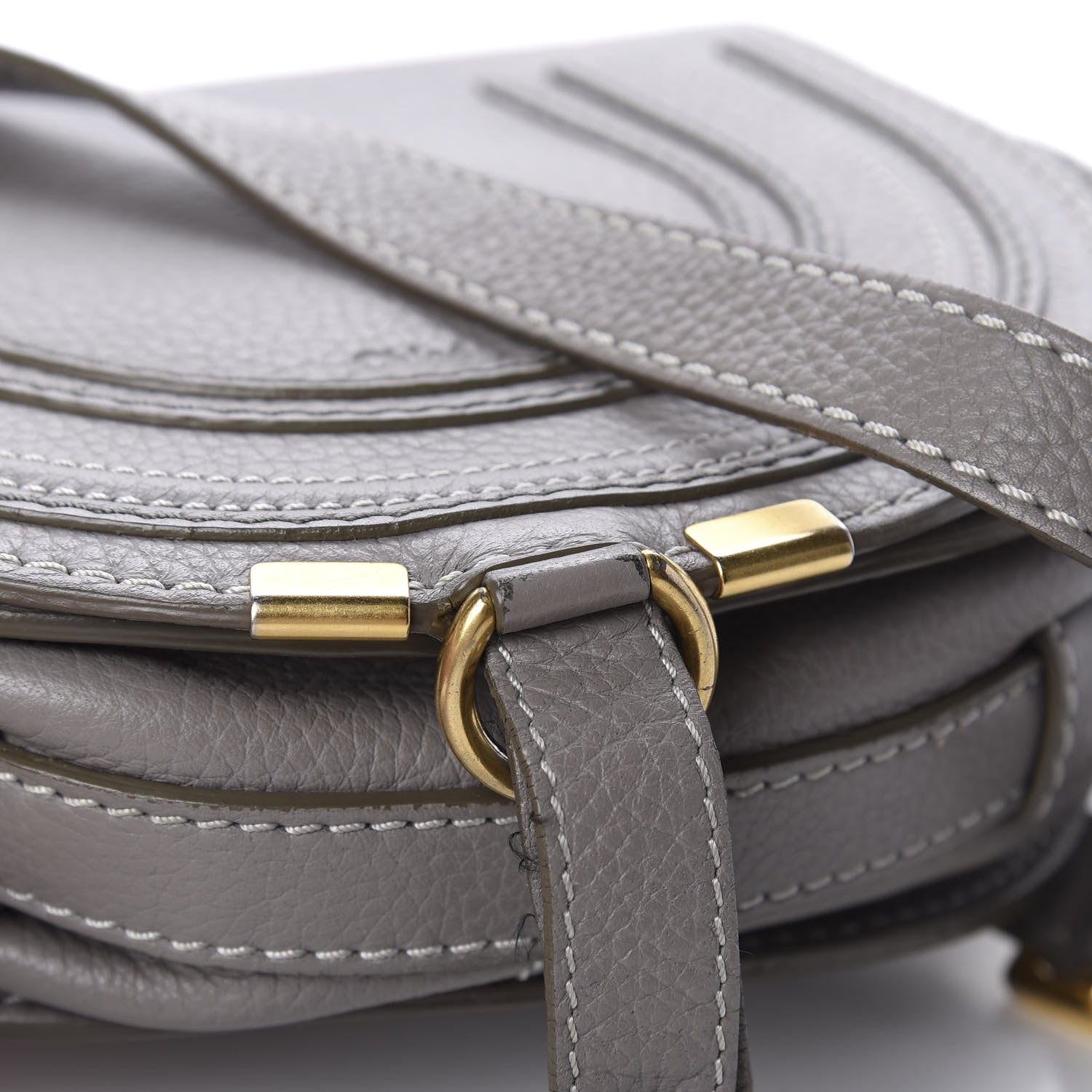 Chloe Calfskin Mini Marcie Round Crossbody Bag Cashmere Grey 12 of 13