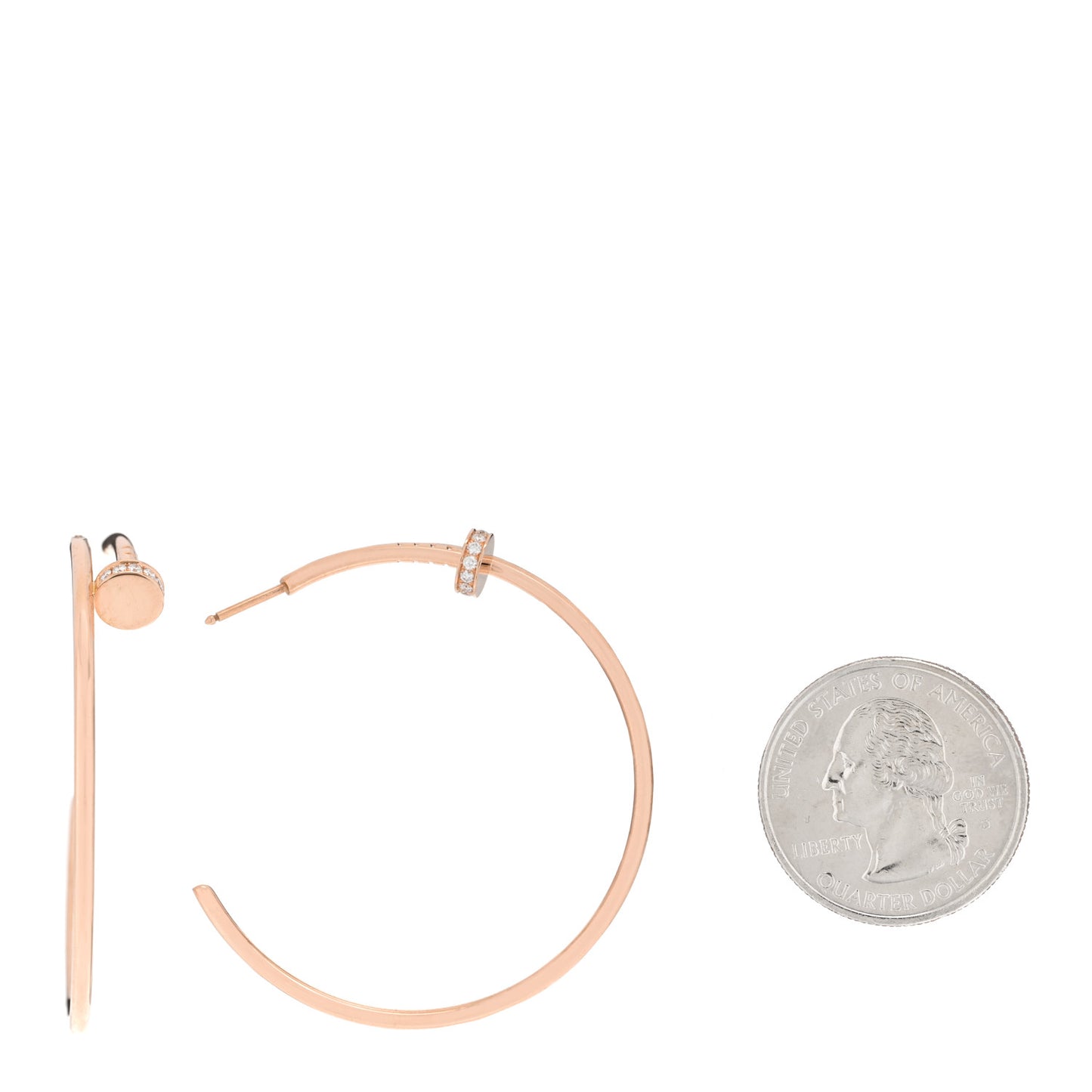 18K Pink Gold Diamond Juste Un Clou Hoop Earrings