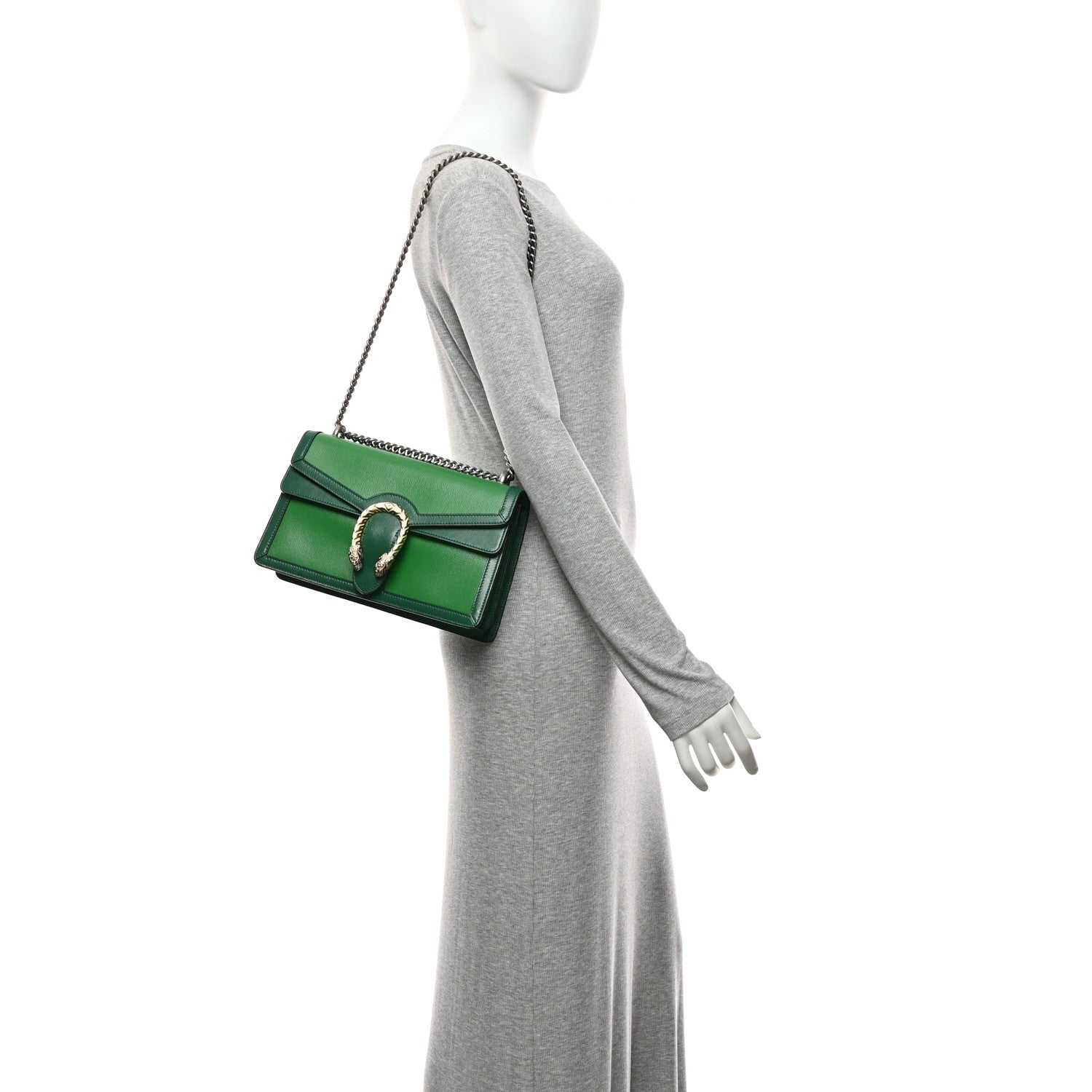 Gucci Azalea Calfskin Enamel Small Dionysus Shoulder Bag New Shamarock Emerald Off White 2 of 11