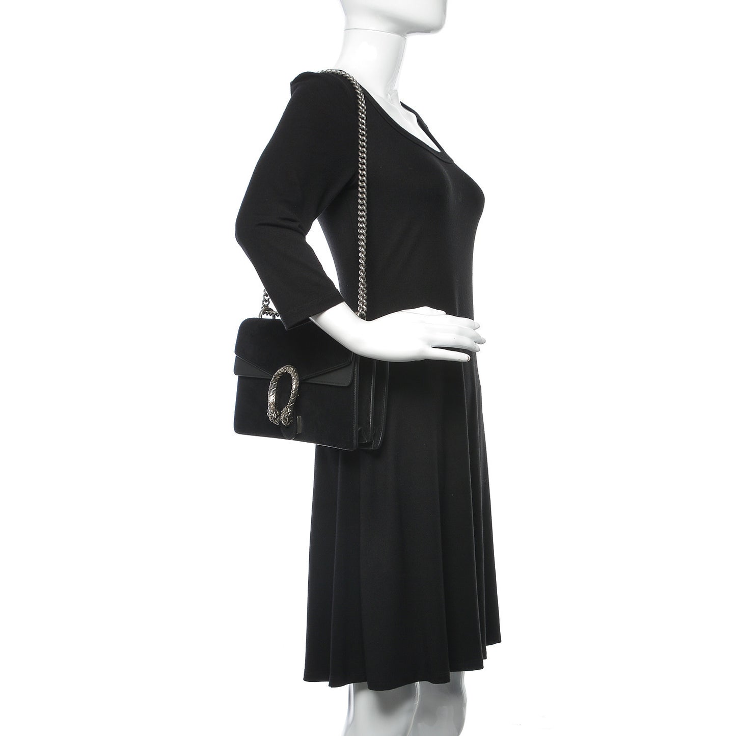 Suede Small Dionysus Shoulder Bag Black