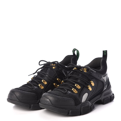 Gucci X SEGA Mesh Suede Calfskin Womens Flashtrek Sneakers 41 Black Silver 3 of 7