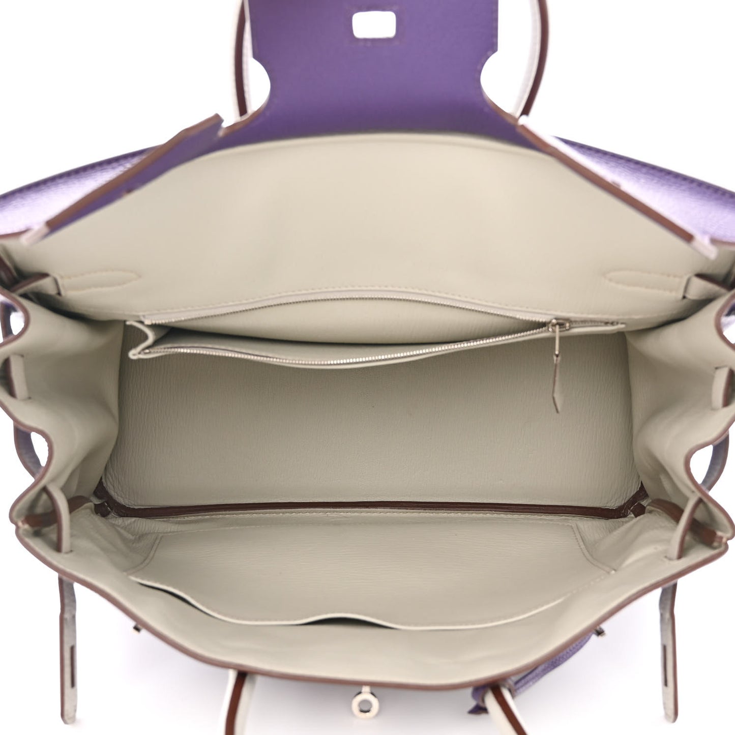Togo Bi-Color Horseshoe Birkin 35 Iris Gris Perle