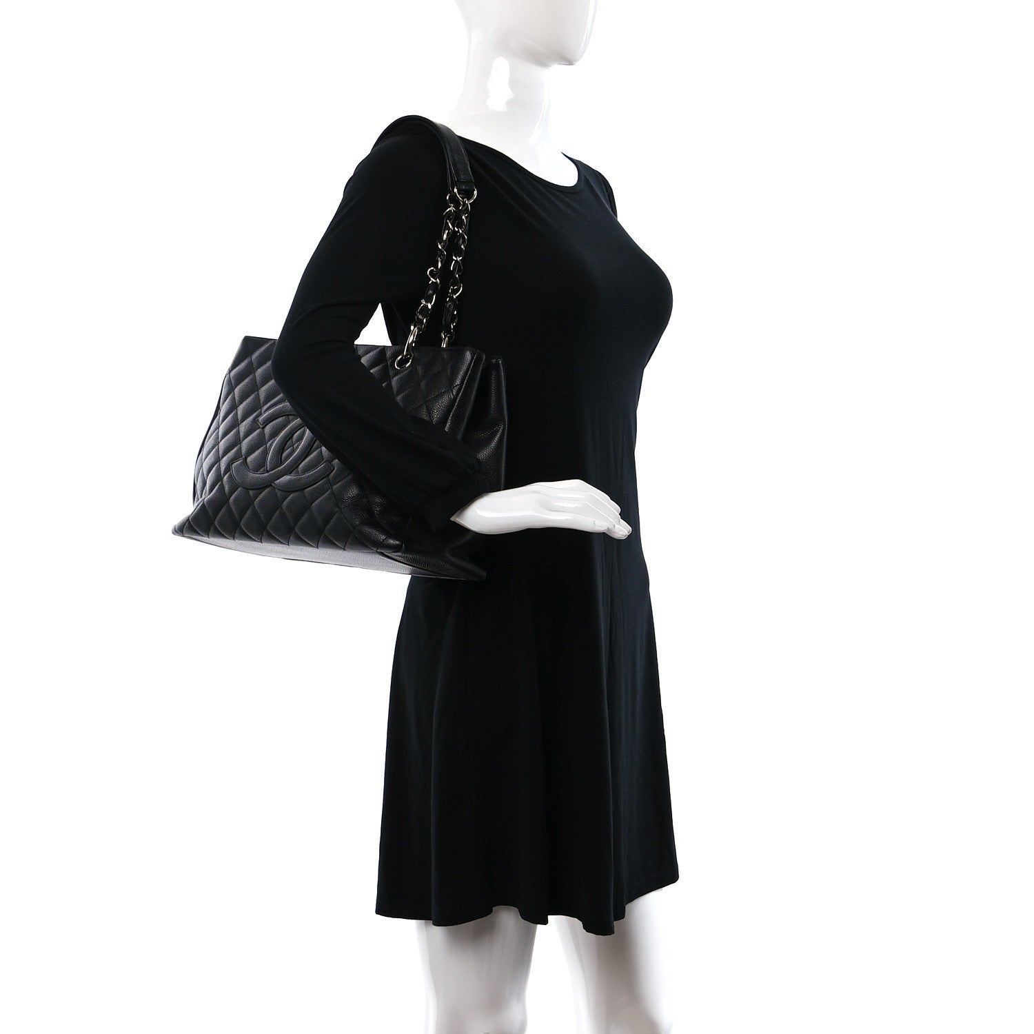 Chanel Caviar Quilted Grand Shopping Tote GST Black 2 of 12