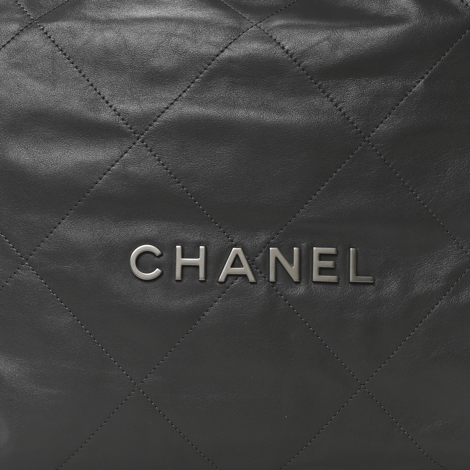 Chanel Shiny Calfskin Quilted Chanel 22 Dark Grey 8 of 10
