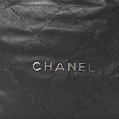 Chanel Shiny Calfskin Quilted Chanel 22 Dark Grey 8 of 10