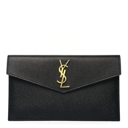 Saint Laurent Grain De Poudre Uptown Pouch Black 1 of 10