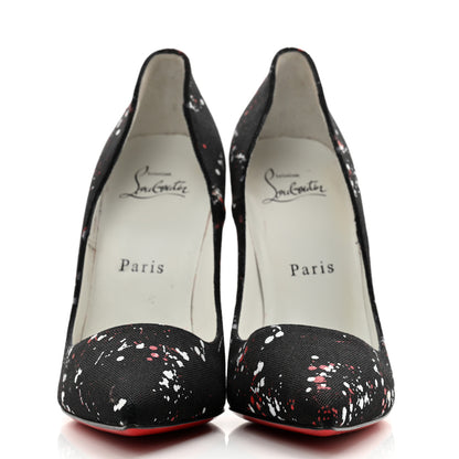 Christian Louboutin Toile Splash So Kate 120 Pumps 36.5 Black 2 of 9