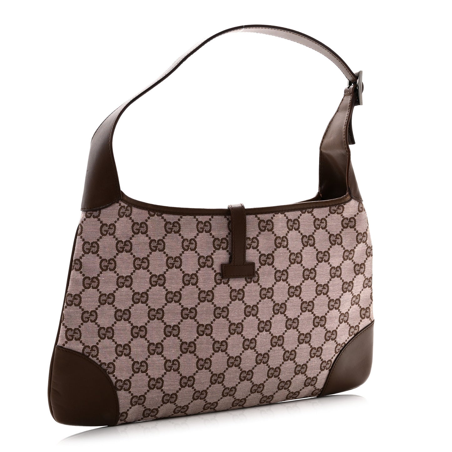 Monogram Lobster Clasp Jackie O Hobo Brown