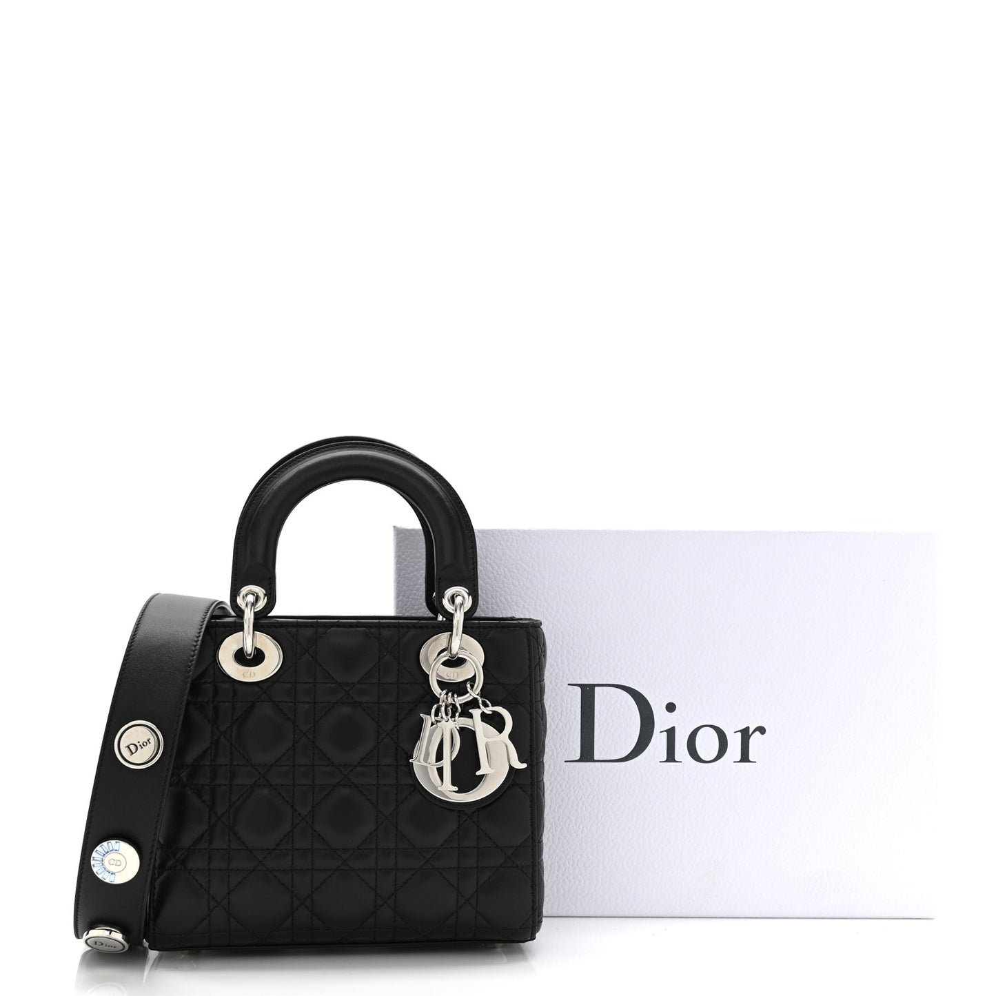 Lambskin Cannage Small Lucky Badges My Lady Dior Black