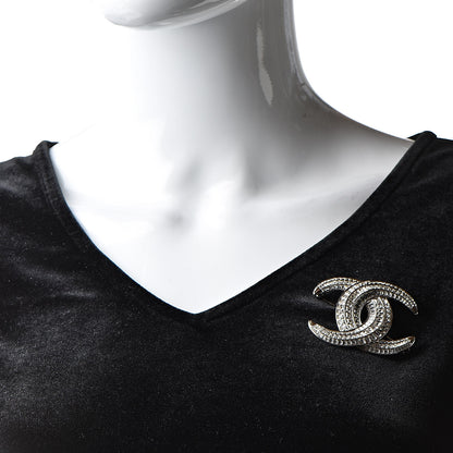 Chanel Crystal CC Brooch Silver 2 of 6