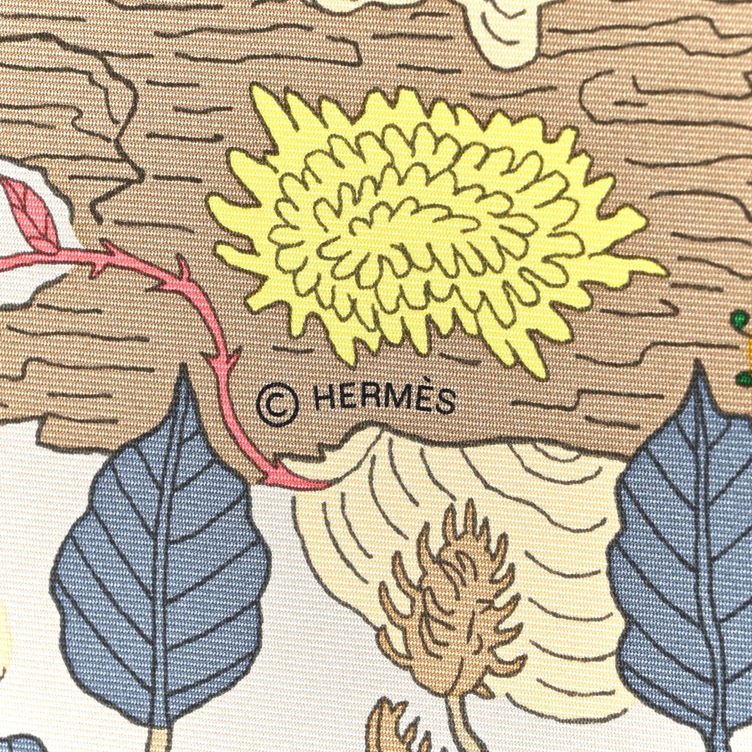 Hermes Silk Dans Les Bras De Selene Scarf 90 Vert Jaune Corail 4 of 5