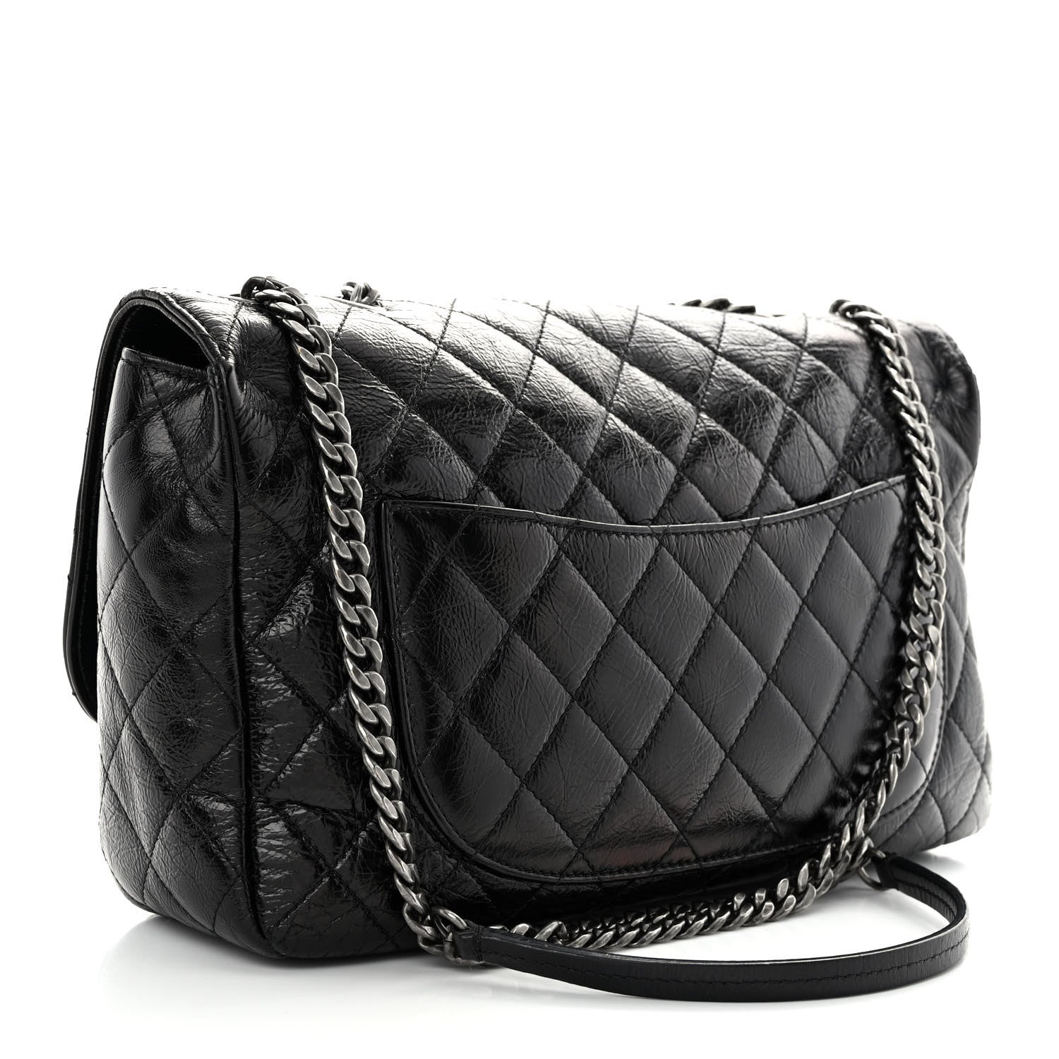 Chanel Shiny Goatskin Quilted Flap Black 3 of 10