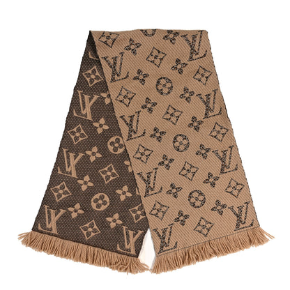 Louis Vuitton Wool Silk Monogram Giant Jungle Logomania Shine Scarf Beige 2 of 3