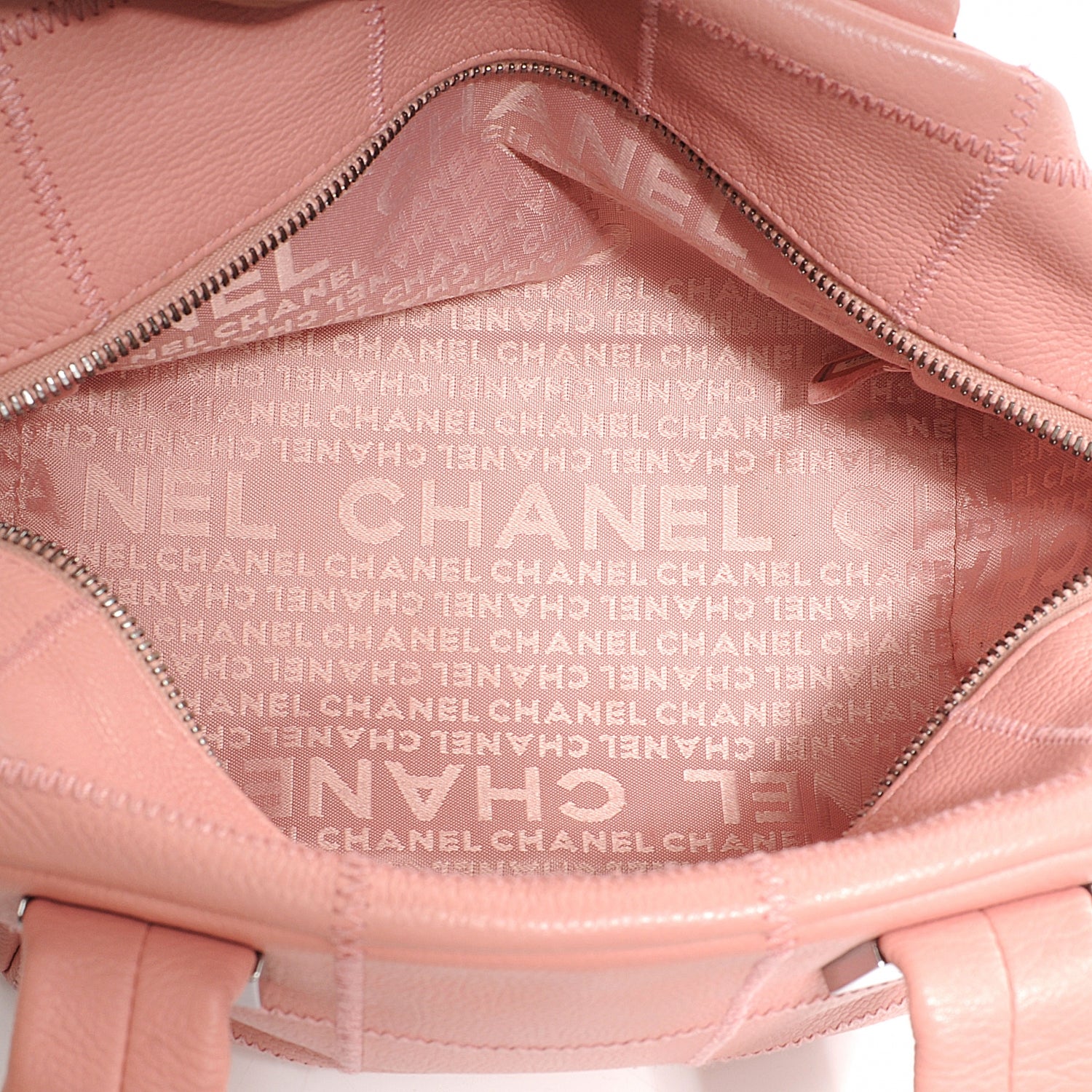 Chanel Caviar Square Stitched Tote Pink 4 of 7