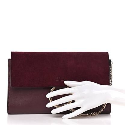 Chloe Suede Calfskin Faye Clutch Dark Purple 2 of 7