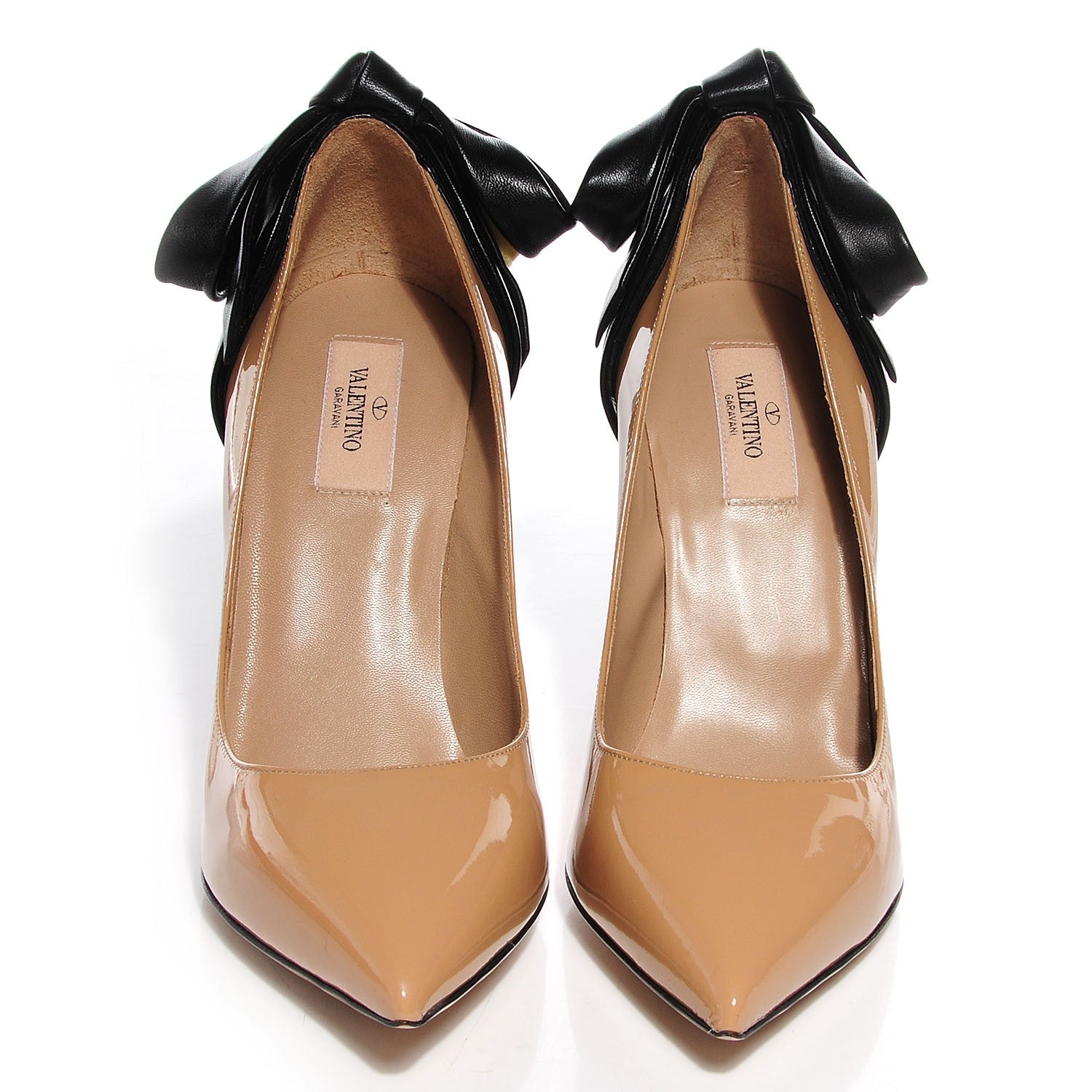 Valentino Garavani Patent Bow Pumps 40 Nude Black 2 of 7