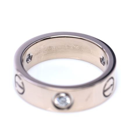 Cartier 18K White Gold 3 Diamond 5.5mm LOVE Ring 51 5.75 4 of 5