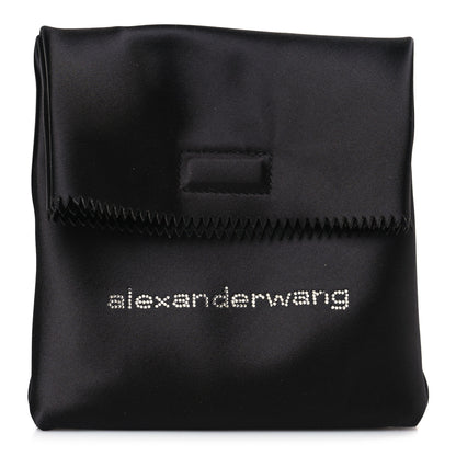 Alexander Wang Satin Lunch Bag Clutch Black 1 of 9