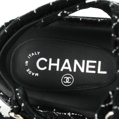 Chanel Tweed Lambskin Light Up LED Flat Sandals 40 Black 7 of 8