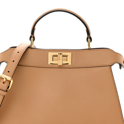 Fendi Vitello Seta Nappa Bi-Color Small Peekaboo I SEE U Satchel Miele Scuro Light Rose Ghianda 9 of 11