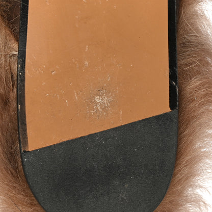 Gucci Calfskin Fur Womens Princetown Slippers 36.5 Brown 11 of 27