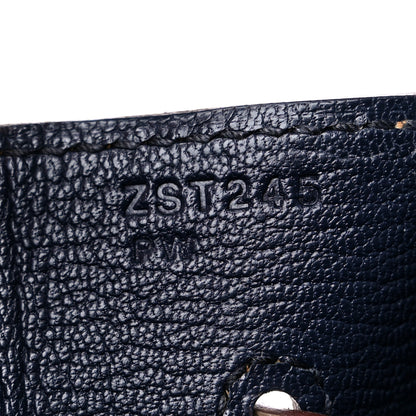 Hermes Epsom Casaque Birkin Sellier 30 Etoupe Sesame Bleu Indigo 7 of 10