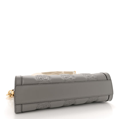 Gucci Calfskin GG Matelasse Small Slim Chain Shoulder Bag Dusty Grey Natural 4 of 10