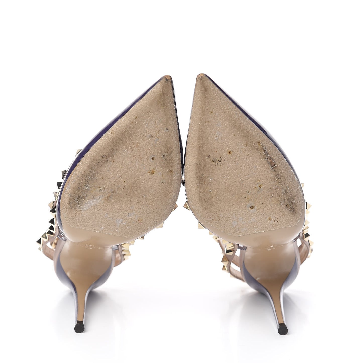 Patent Rockstud Ankle Strap Pumps 38 Purple Poudre