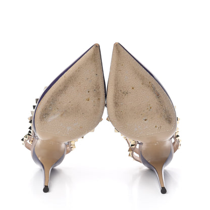 Valentino Garavani Patent Rockstud Ankle Strap Pumps 38 Purple Poudre 7 of 10