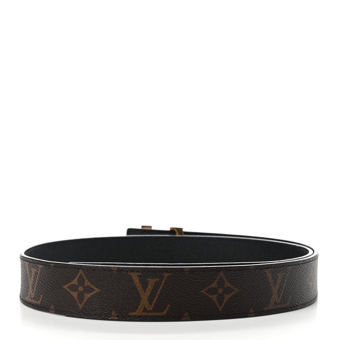 Calfskin Monogram 30mm LV Initiales Reversible Belt 80 32 Black