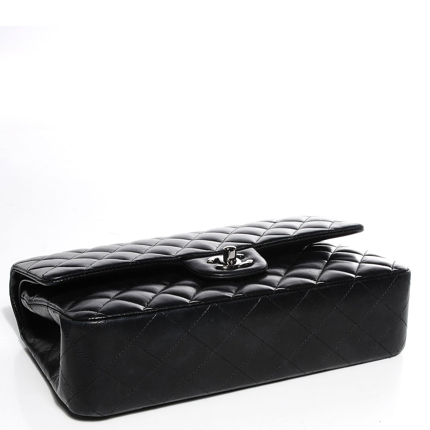 Lambskin Medium Double Flap Black