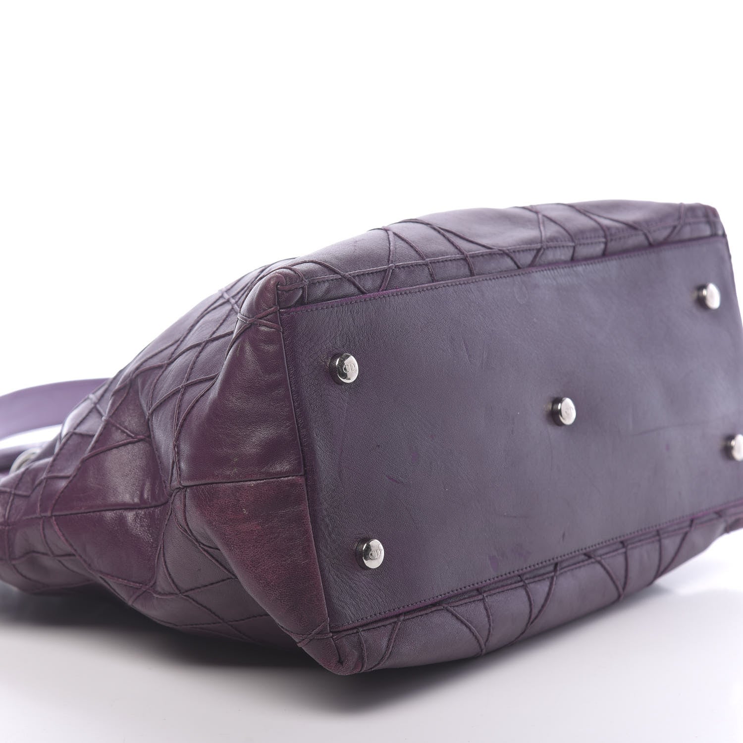Christian Dior Lambskin Cannage Medium Granville Tote Purple 14 of 20