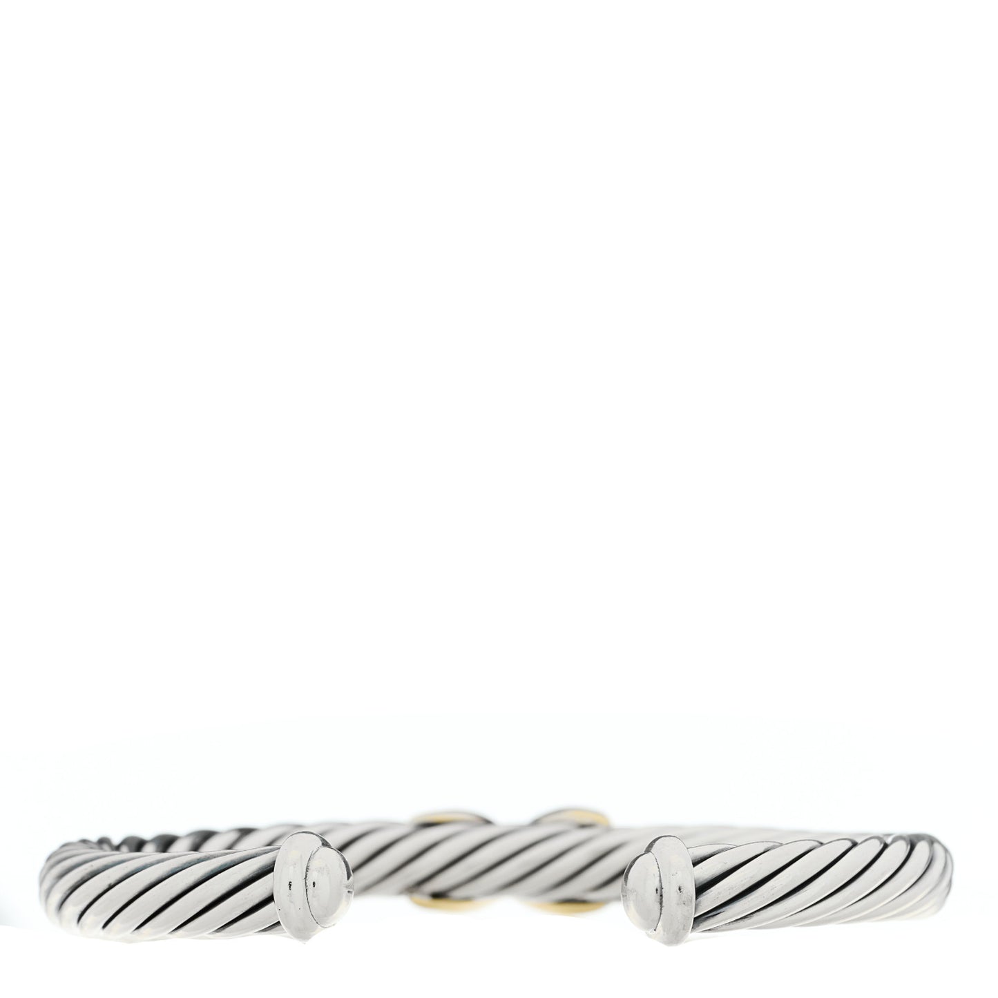 Sterling Silver 14K Yellow Gold 7mm X Station Cable Bracelet