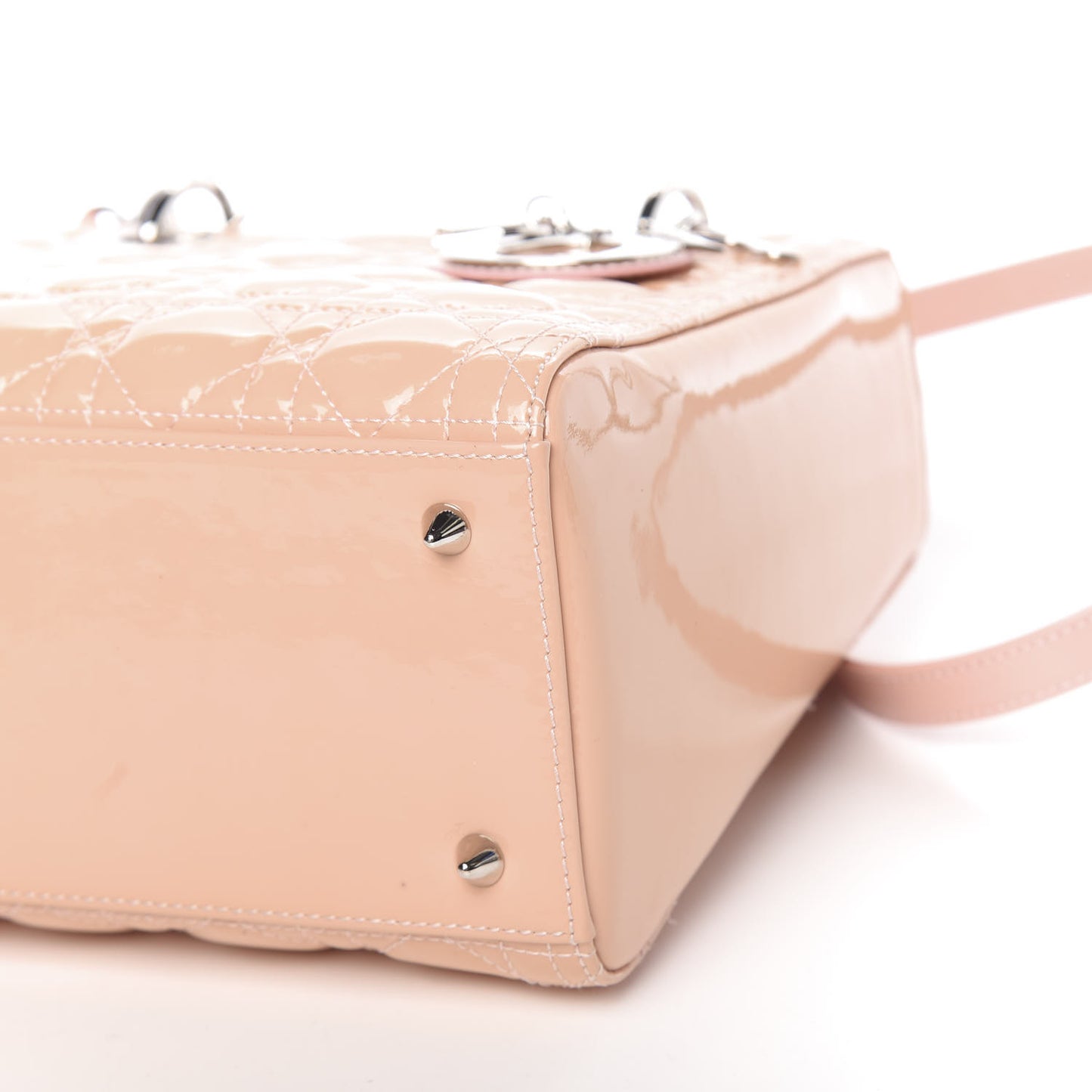 Patent Cannage Medium Lady Dior Pale Pink
