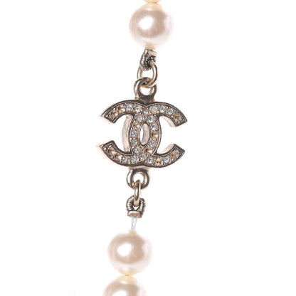 Chanel Pearl Crystal CC Short Necklace Gold 4 of 9