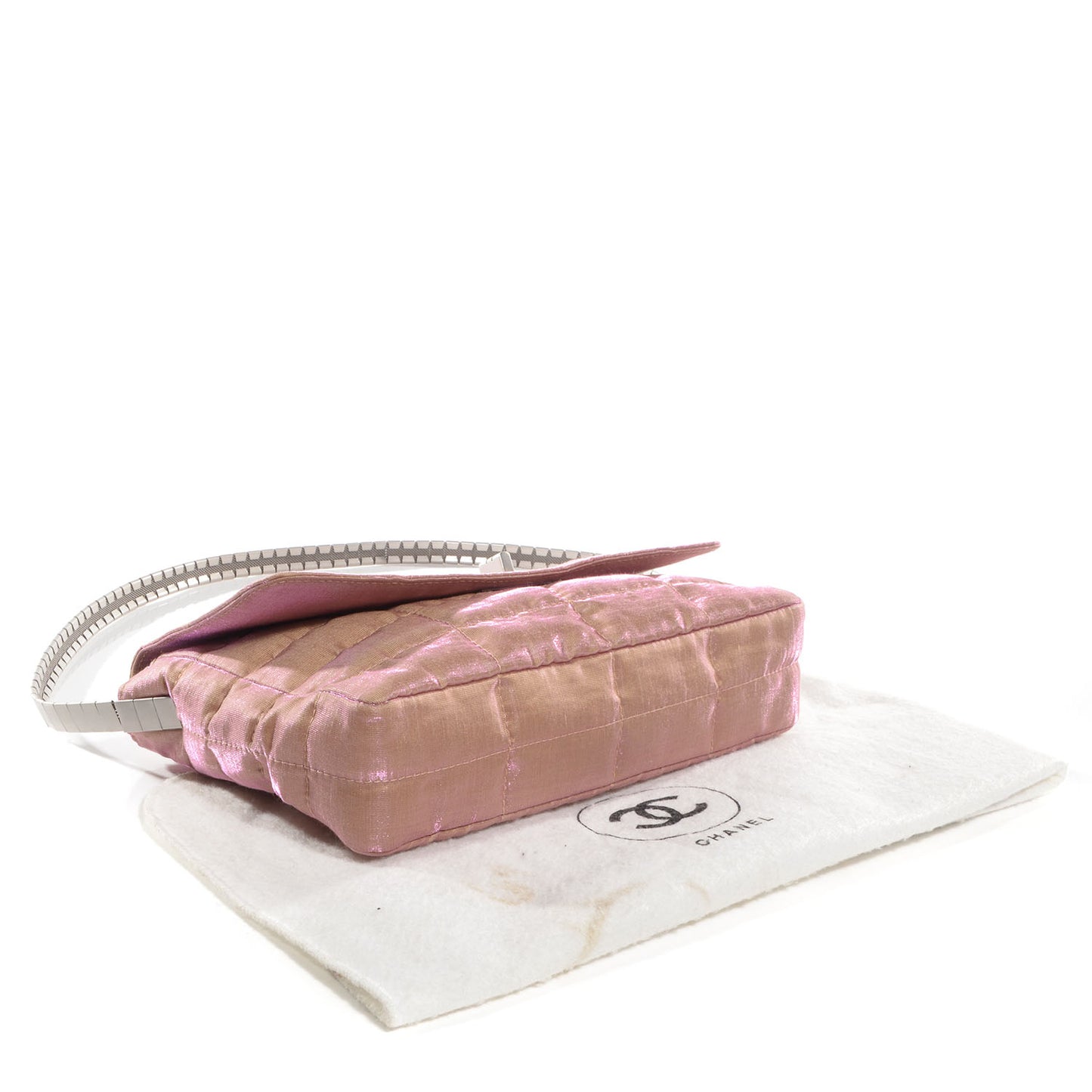 Iridescent Nylon Mademoiselle Flap Beige