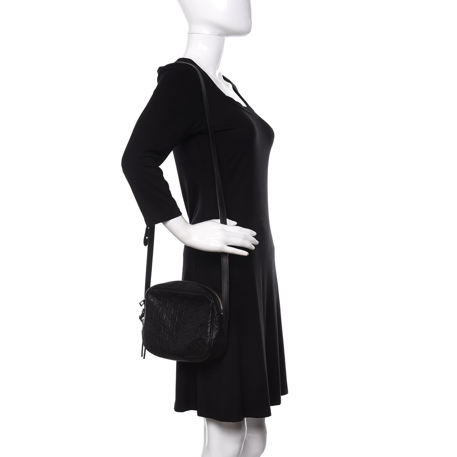 Gucci Guccissima Mini Bree Messenger Bag Black 2 of 11