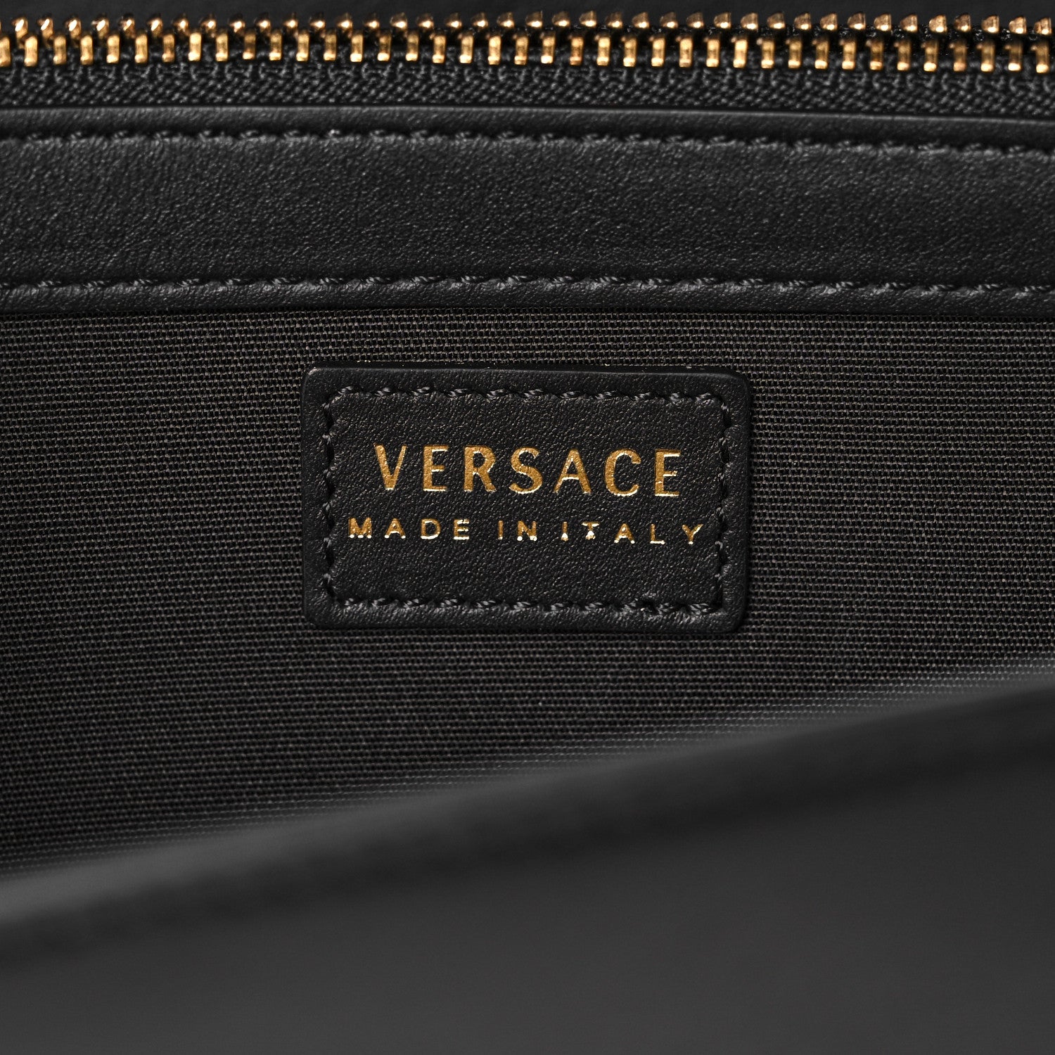 Versace Vitello Crystal Virtus V Wallet Chain Crossbody Black 6 of 14