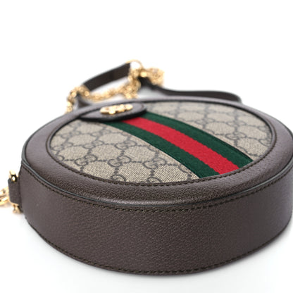 Gucci GG Supreme Monogram Web Mini Ophidia Round Shoulder Bag Brown 8 of 9