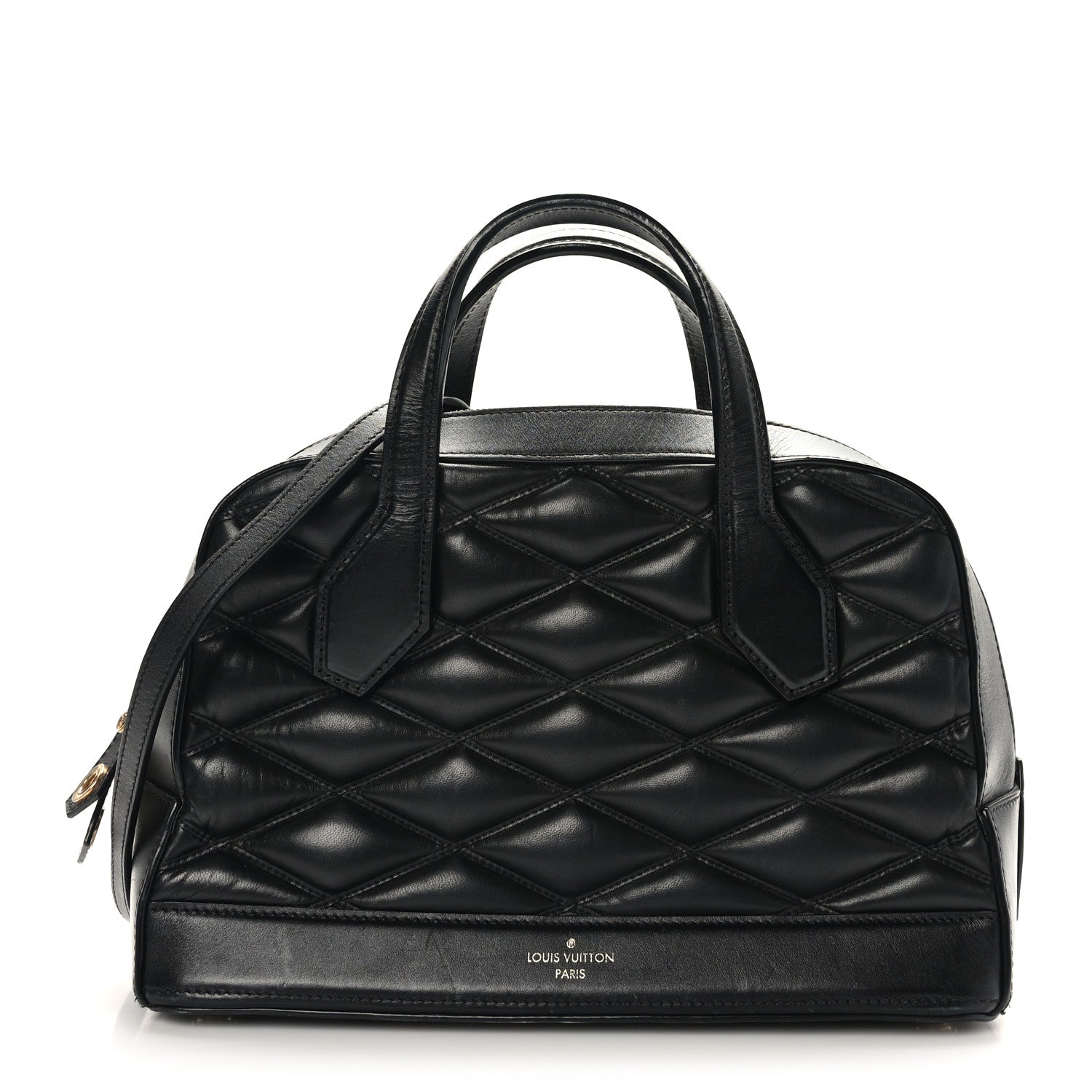 Louis Vuitton Lambskin Malletage Dora PM Black 1 of 8