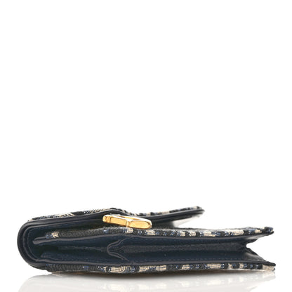 Christian Dior Oblique Saddle Bloom Card Holder Blue 4 of 8