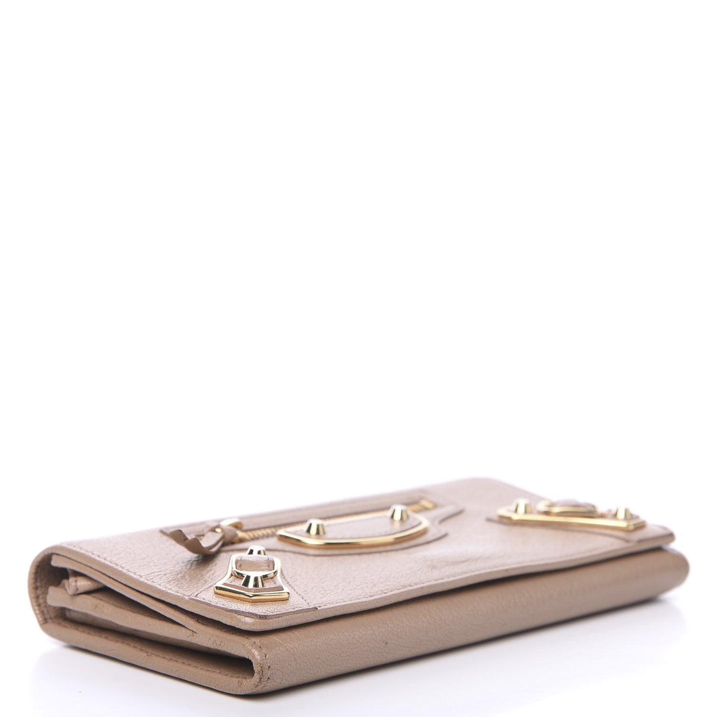 Chevre Gold Metallic Edge Hardware Money Wallet Rose de Sables