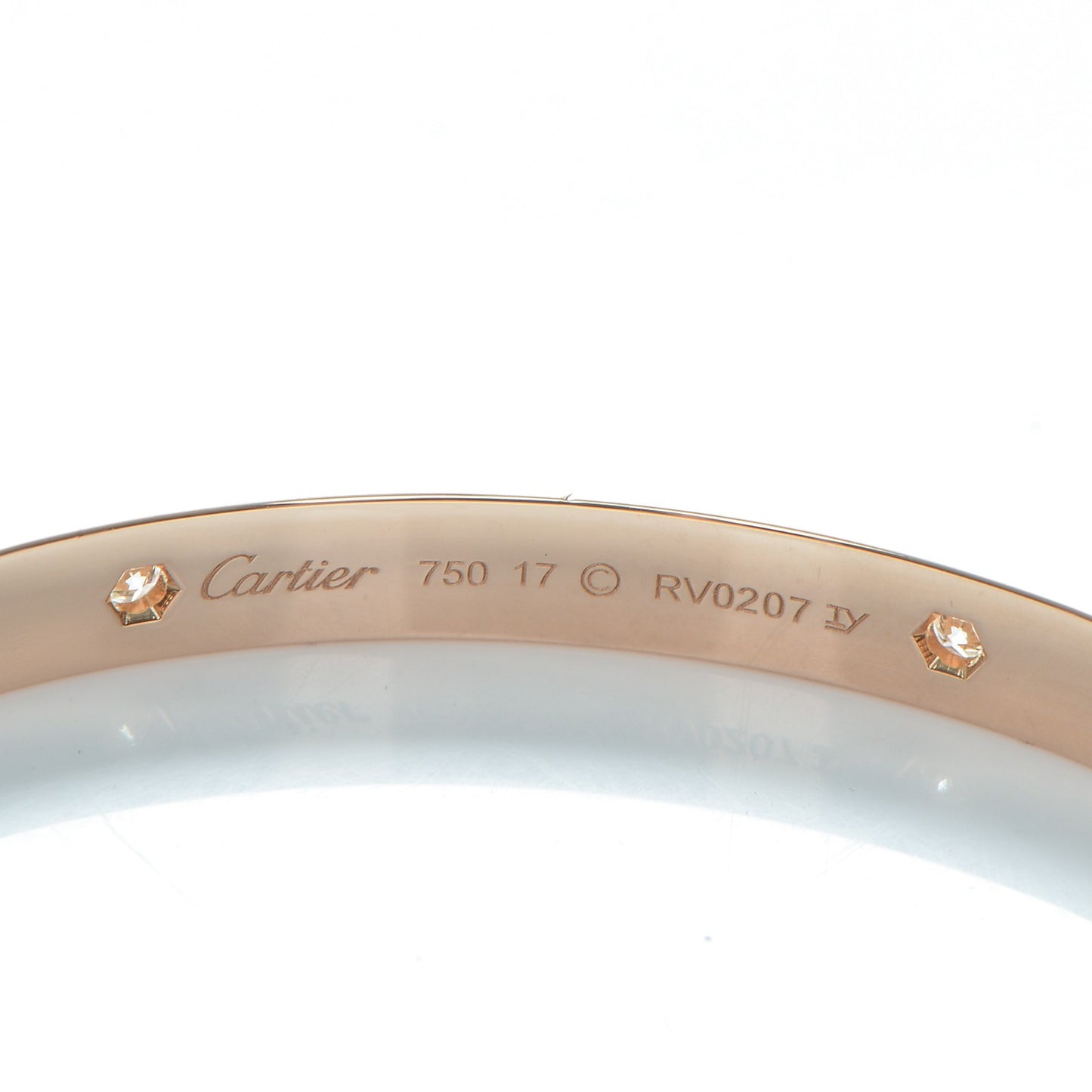 18K Pink Gold 4 Diamond LOVE Bracelet 17