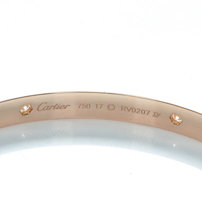 Cartier 18K Pink Gold 4 Diamond LOVE Bracelet 17 4 of 5