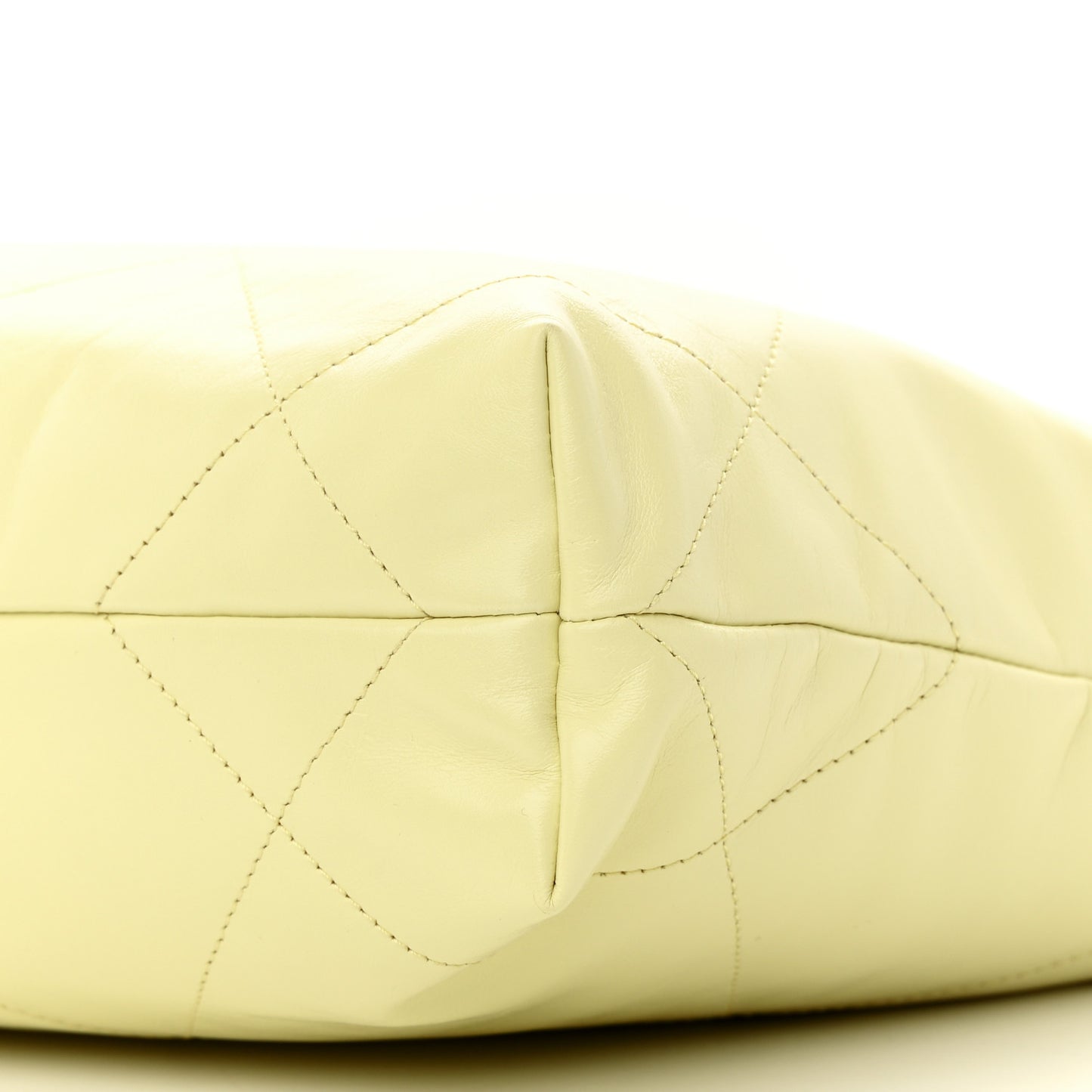 Shiny Calfskin Quilted Small Chanel 22 Light Yellow