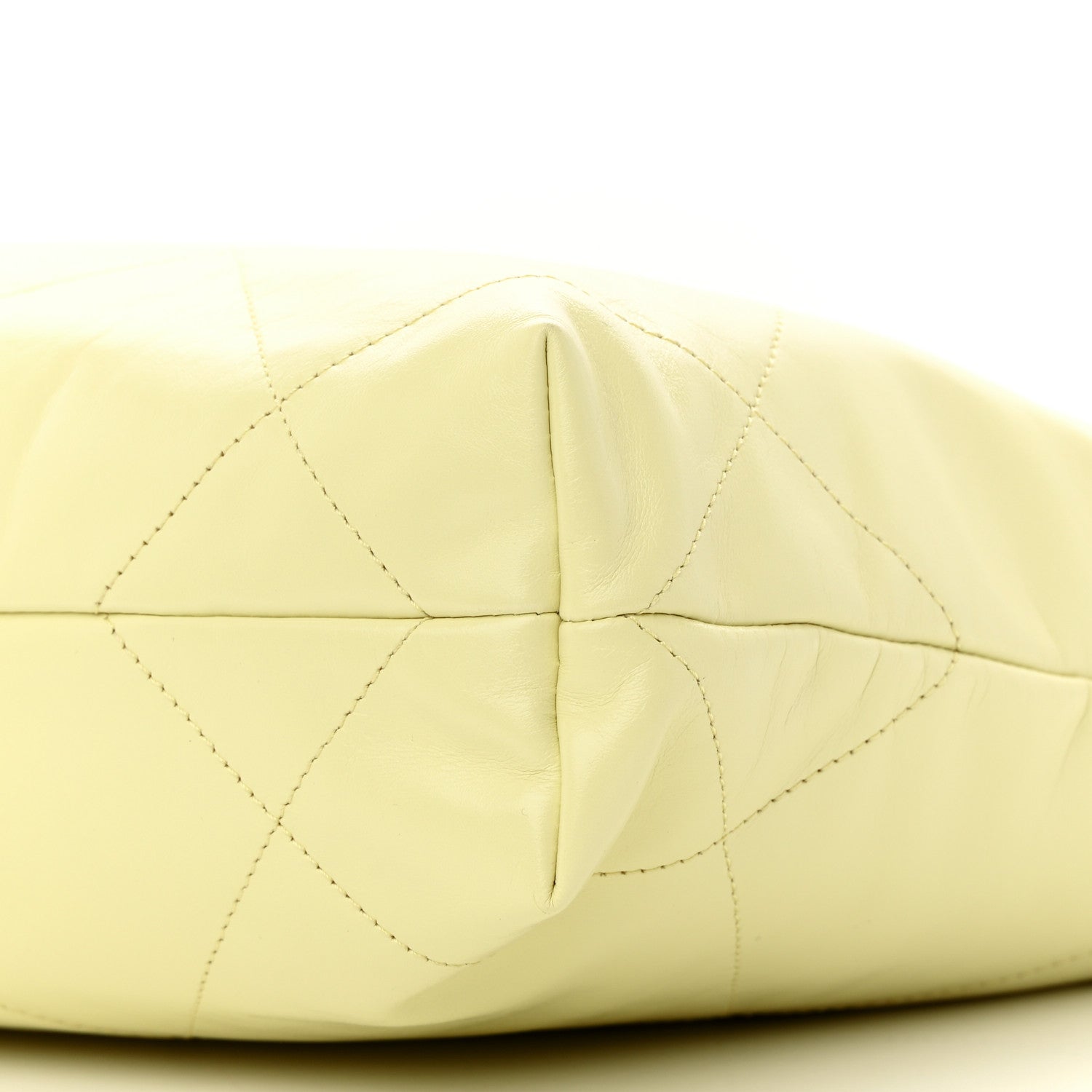 Chanel Shiny Calfskin Quilted Small Chanel 22 Light Yellow 11 of 11
