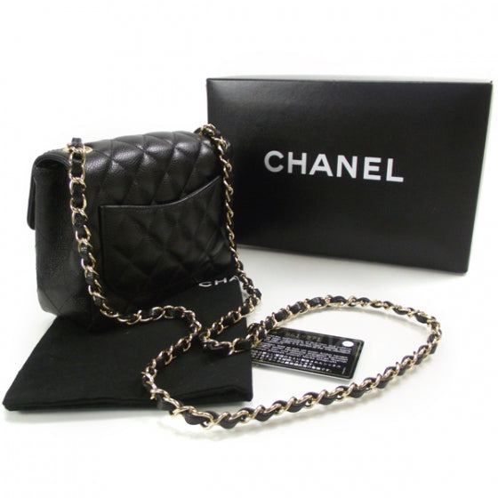 Caviar Quilted Mini Flap Bag Black