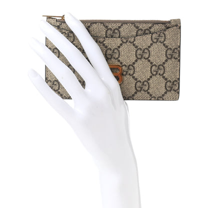 Gucci X BALENCIAGA GG Supreme Monogram Zip Card Case Beige Ebony 2 of 8